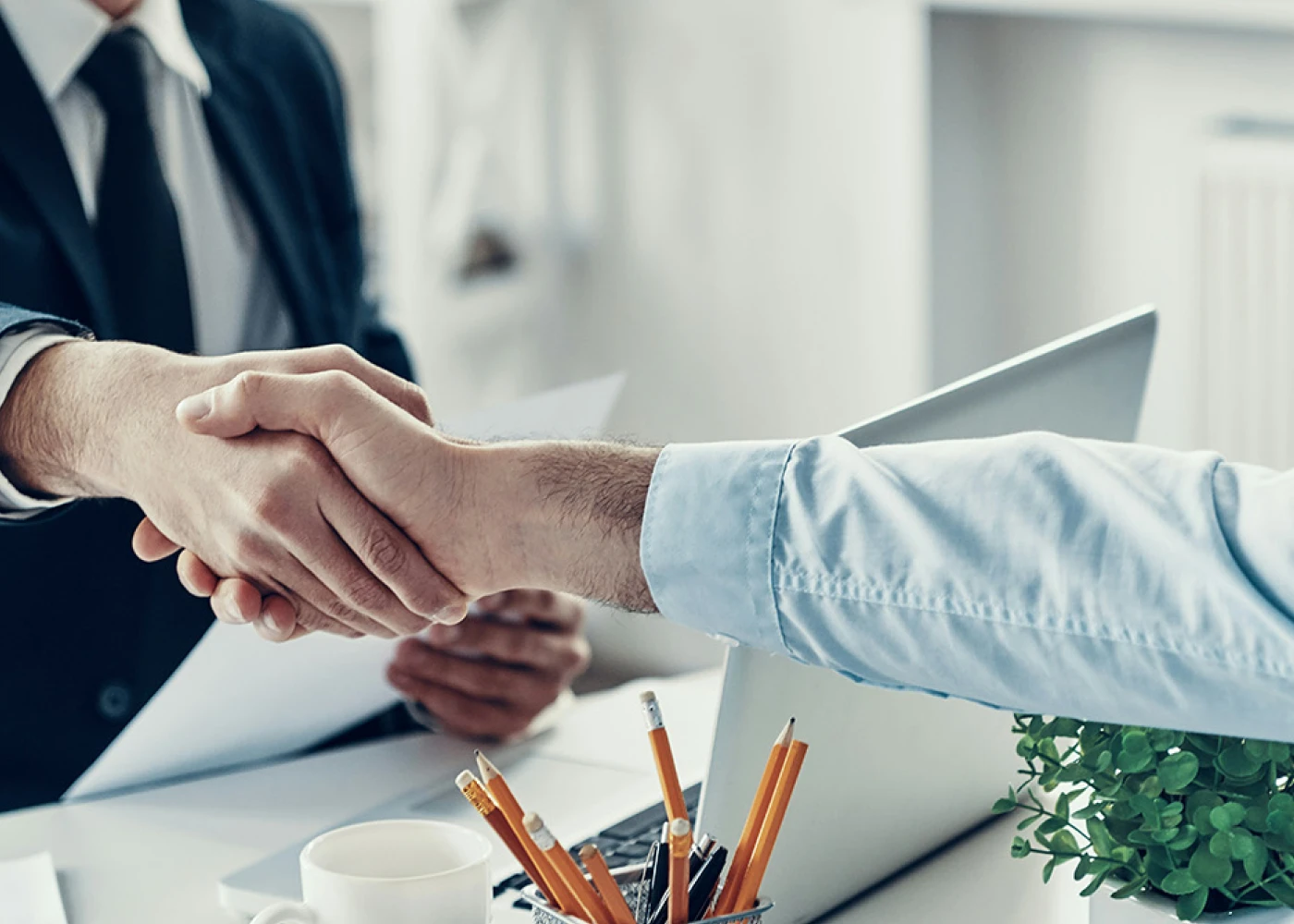 a close-up of a handshake